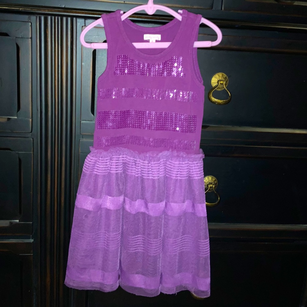 Purple tulle girls dress